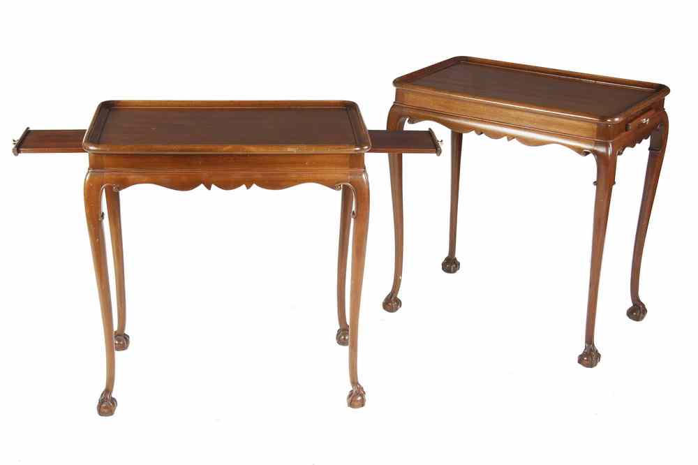 Appraisal: TEA TABLES - First half th c pair of custom