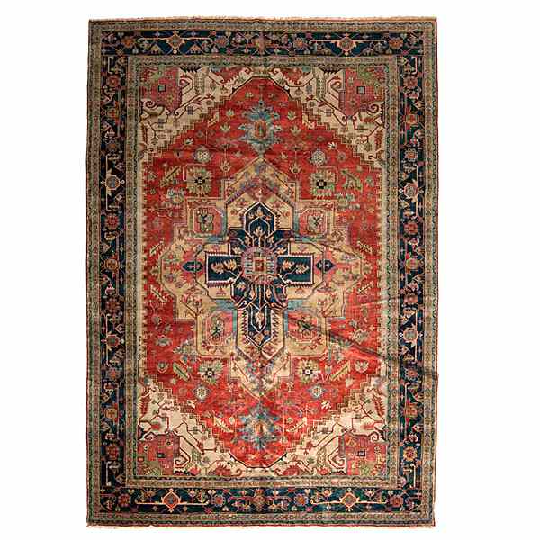 Appraisal: Serapi Rug Indian a wool Serapi rug with medallion pattern