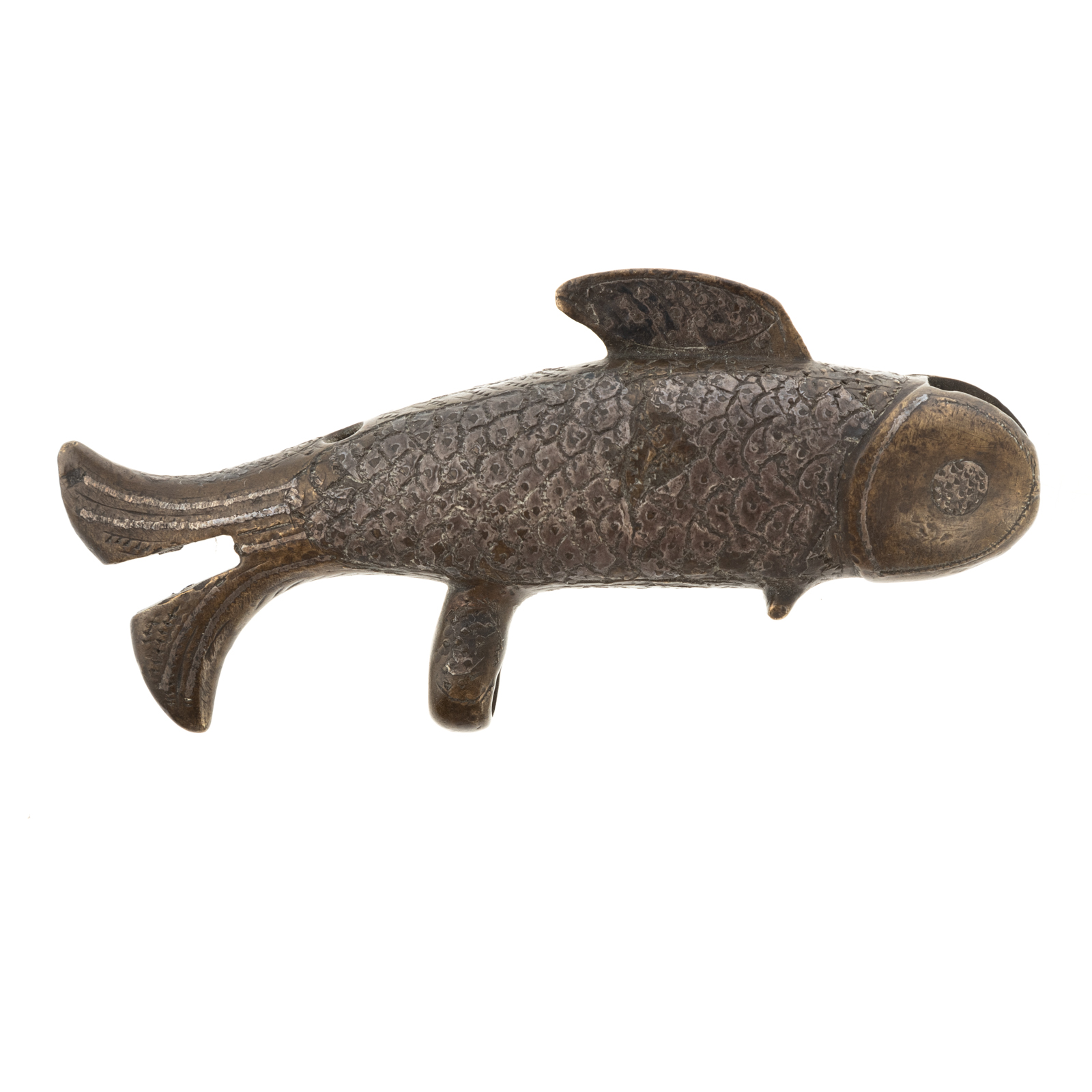 Appraisal: ASIAN BRONZE FISH GARMENT HOOK th century or earlier probably