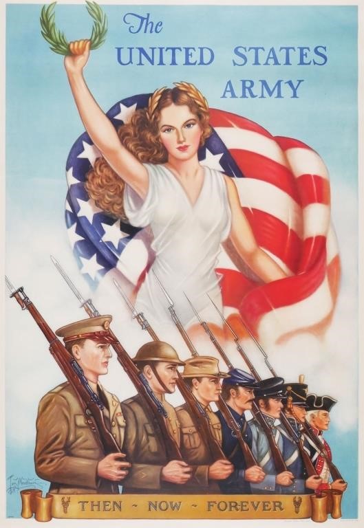 Appraisal: Lt Colonel TOM WOODBURN Then Now Forever Army recruitment poster