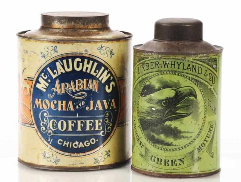 Appraisal: Lot of Coffee Tins Description Lot includes rare Choicest Moyune