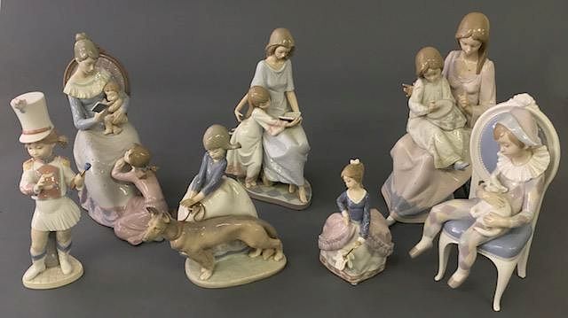 Appraisal: Seven Lladro Porcelain Figurines Seven Lladro porcelain figurines tallest h