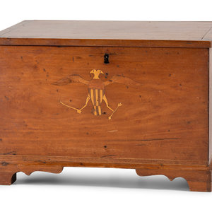 Appraisal: A Federal Eagle Inlaid Cherrywood Diminutive Blanket Chest Likely Kentucky