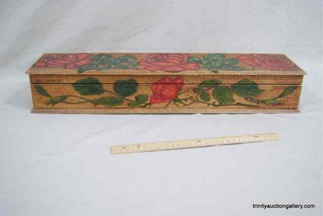 Appraisal: Circa 's Antique Rose Painted Box - Large- '' long