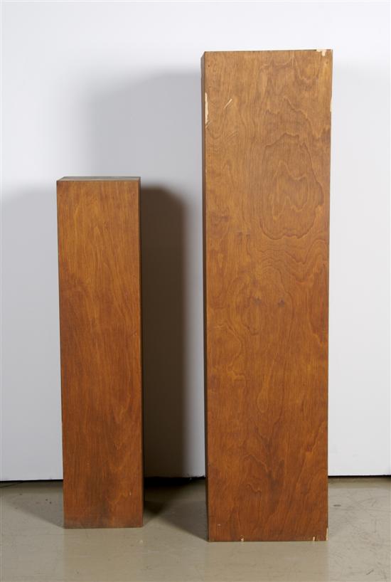 Appraisal: Two Wood Pedestals Height of tallest inches