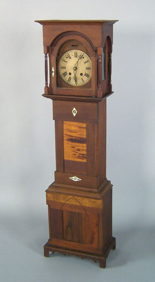 Appraisal: Pennsylvania Victorian cherry and walnut dwarf clock late th c