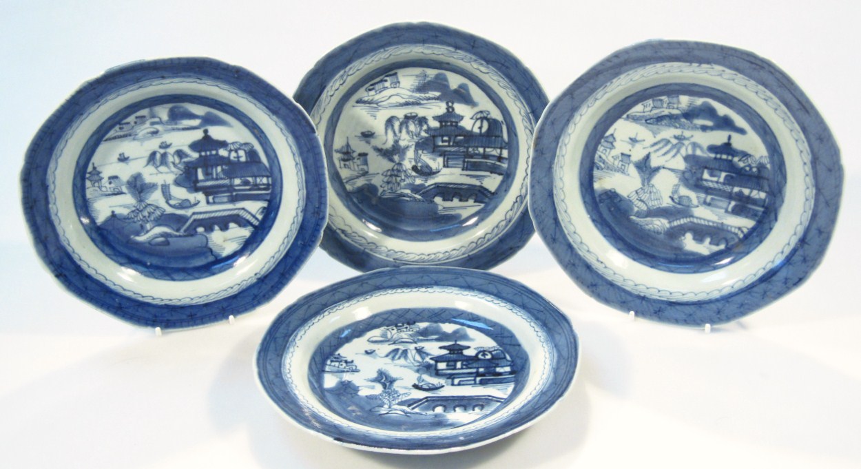 Appraisal: A set of four Chinese blue and white porcelain export