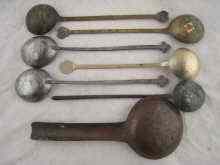 Appraisal: Chinese spoons Six various serving spoons and a rice spoon