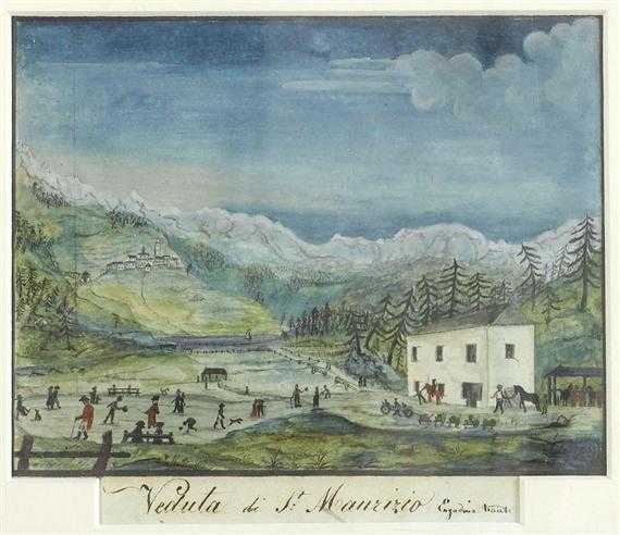 Appraisal: ST MORITZ -Veduta di St Maurizio Engadine haute circa Gouache