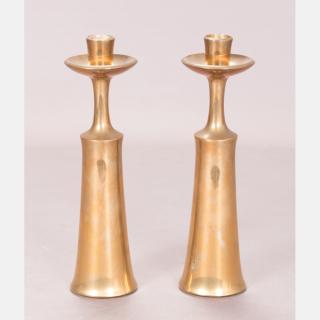 Appraisal: A Pair of Jens Quistgaard JHQ Dansk Design Brass Candle