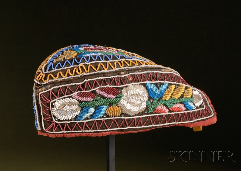 Appraisal: Northeast Beaded Cloth Glenngarry Cap Iroquois c late th century