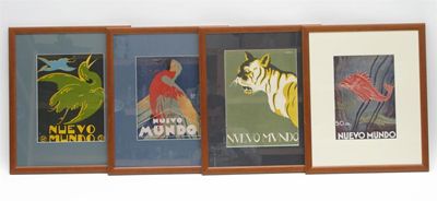 Appraisal: Nuevo Mundo' four cover prints framed images x x cm