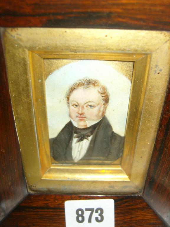 Appraisal: A th century oil painting on card a miniature portrait