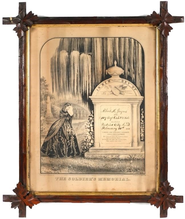 Appraisal: Currier and Ives memorial print The Soldier s Grave This