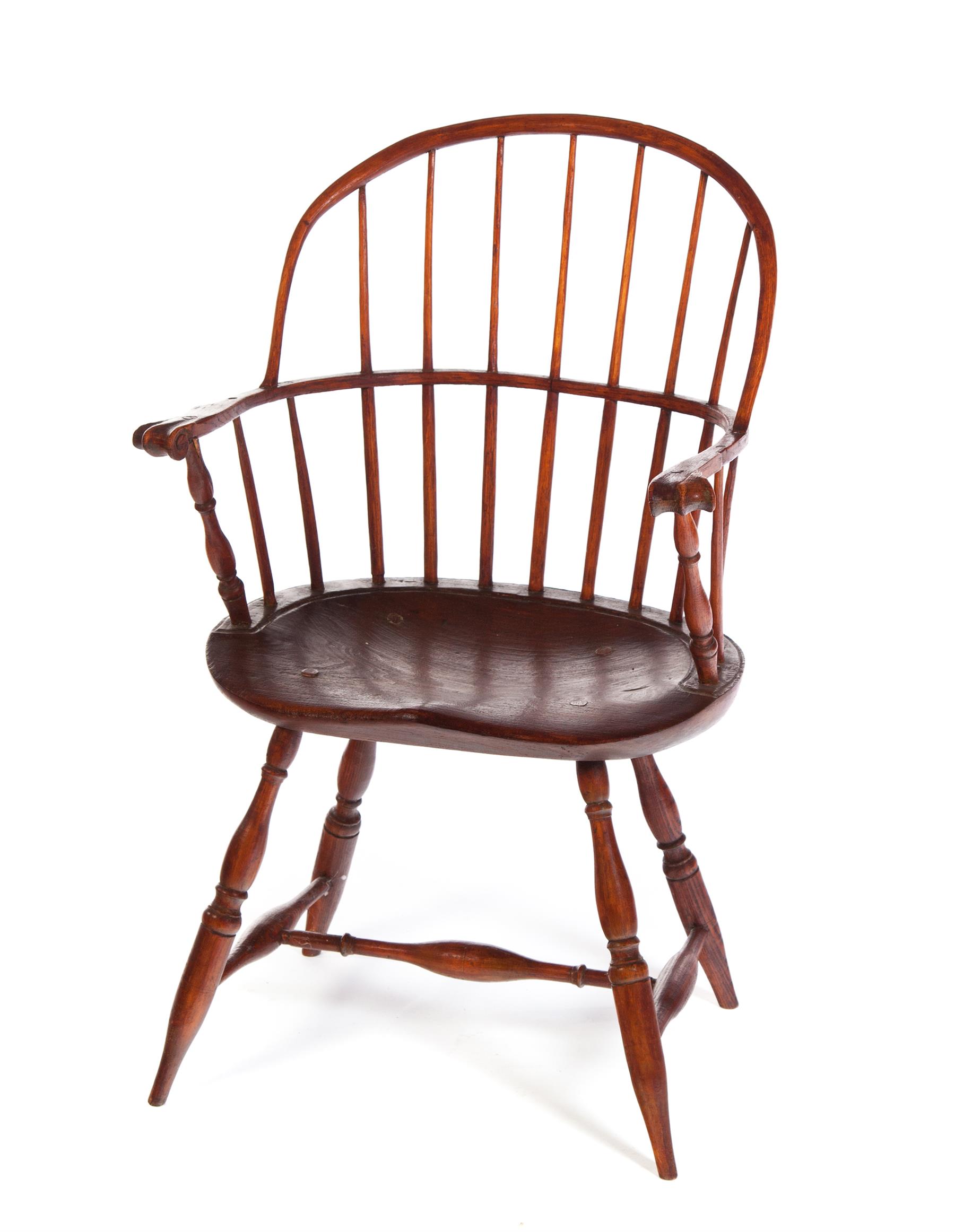 Appraisal: SACKBACK WINDSOR CHAIR American st quarter- th century oak and