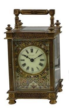 Appraisal: A French late th Century carriage clock the gilt brass