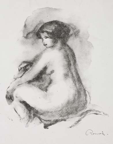 Appraisal: PIERRE-AUGUSTE RENOIR tude de femme nue assise Lithograph x mm