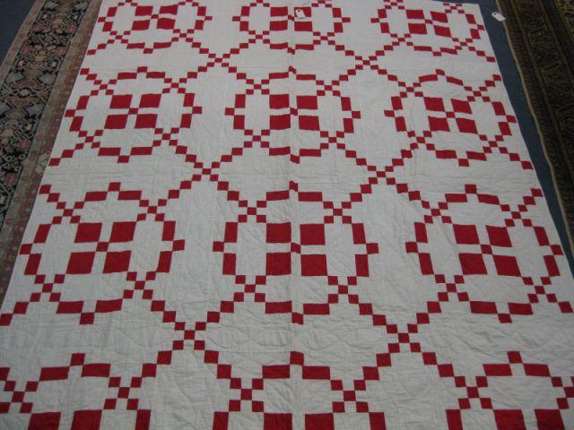 Appraisal: Antique Handmade Quilt red and white excellent condition right out