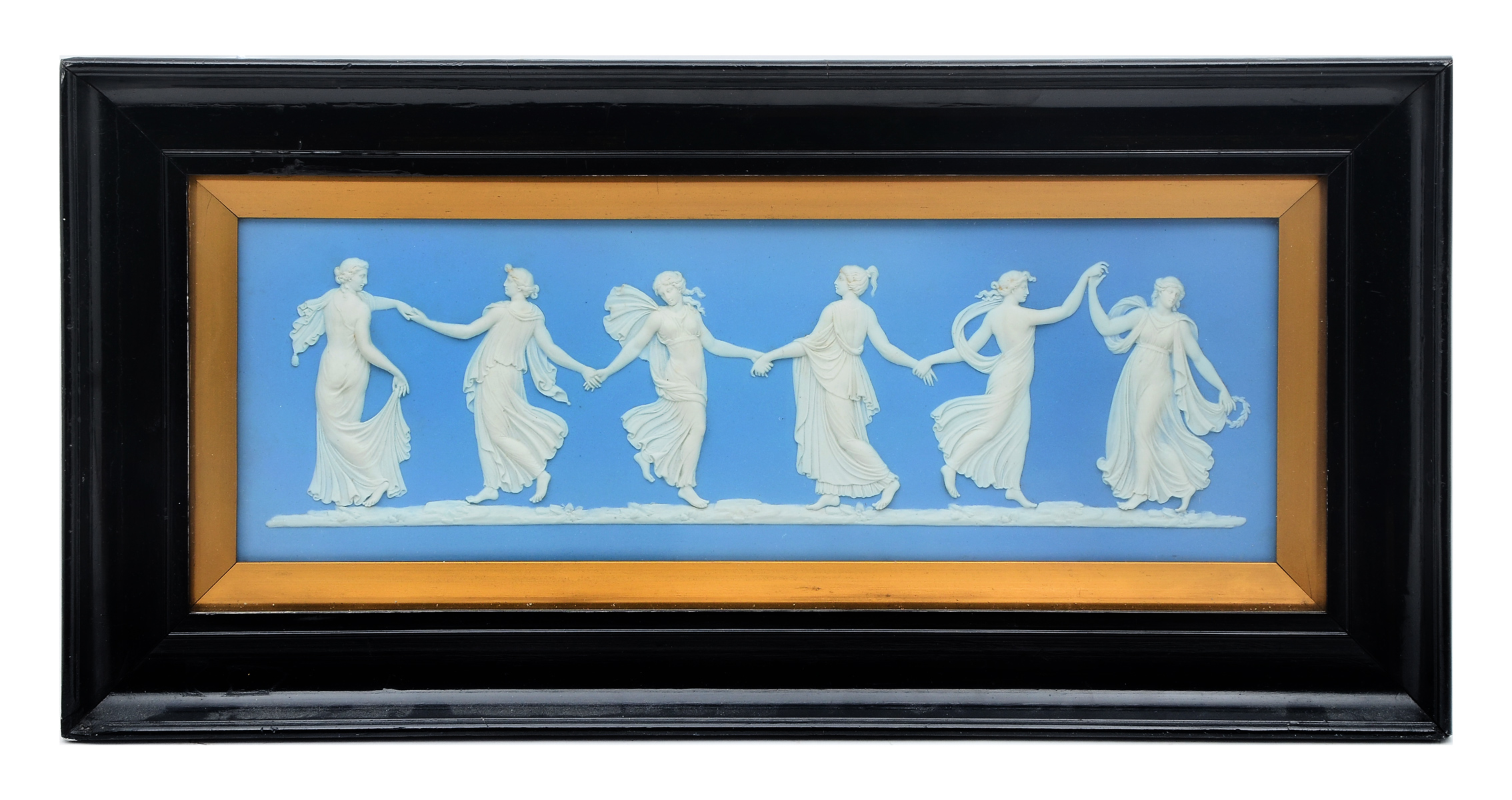 Appraisal: WEDGWOOD LIGHT BLUE JASPER DANCING HOURS PLAQUE Beautiful light blue