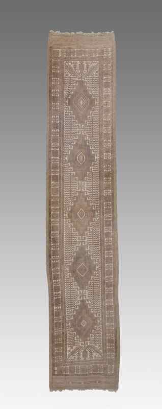 Appraisal: AFGHANI HAND KNOTTED AND EMBROIDERED WOOL RUNNER ' '' x