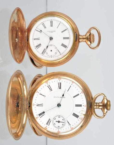 Appraisal: Lot of Hunter Case Pocket Watches Description Includes a Southbend