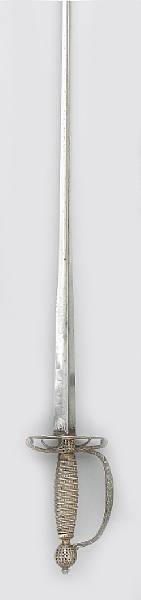 Appraisal: An English silver hilted small sword th century The inch