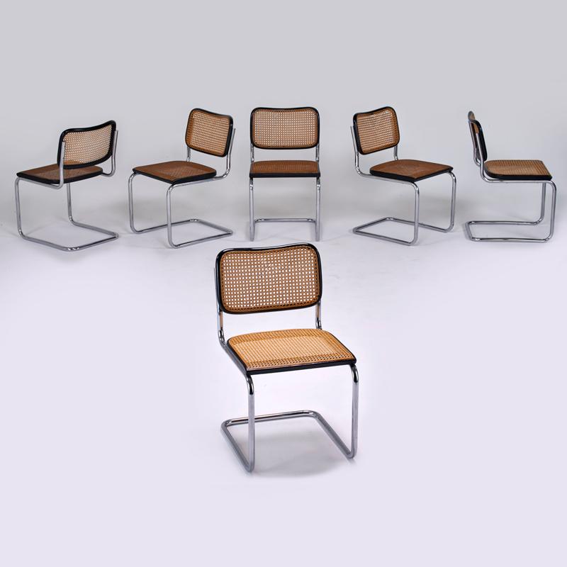 Appraisal: MARCEL BREUER GAVINA Six Cesca side chairs Italy s Stainless