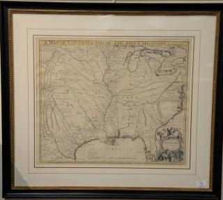 Appraisal: John Senex engraved map with outlined color Map of Louisiana