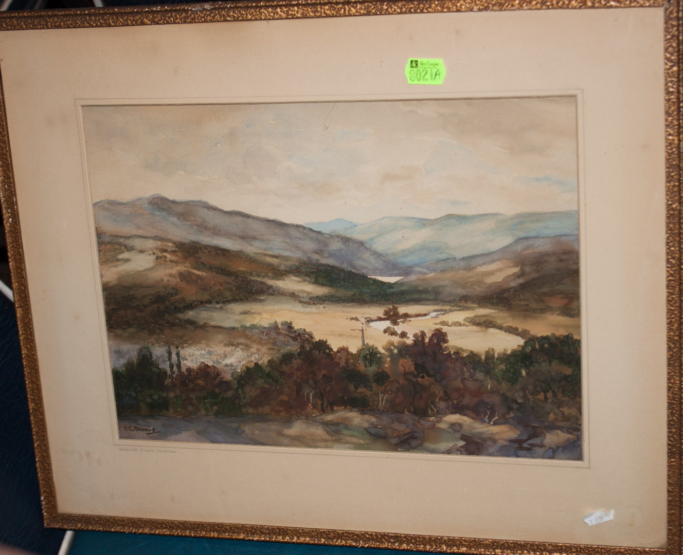 Appraisal: a J G Rennie Extensive Landscape watercolor British late th