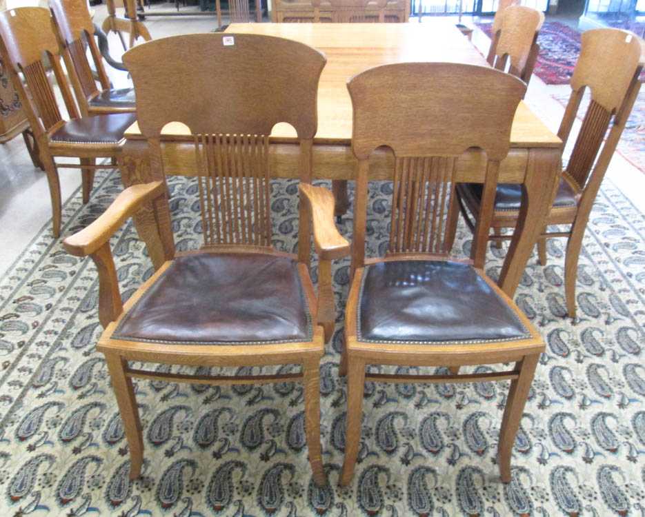 Appraisal: A SET OF TWELVE OAK DINING CHAIRS American c the