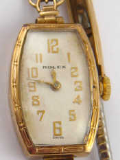 Appraisal: A lady's carat gold wristwatch the dial signed Rolex the