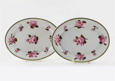 Appraisal: A pair of Flight Barr Barr oval dishes each painted