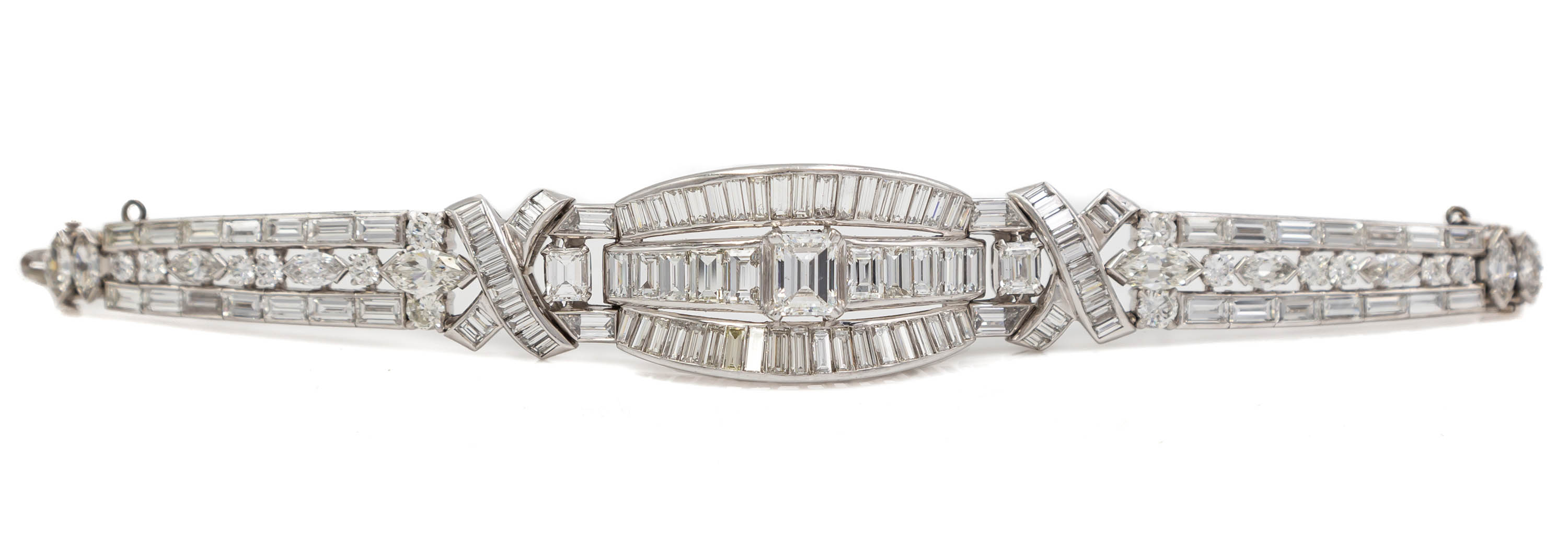 Appraisal: APPROX CT DIAMOND AND PLATINUM BRACELET A platinum and diamond