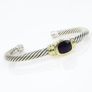 Appraisal: Vintage David Yurman Sterling Silver Karat Yellow Gold and Amethyst