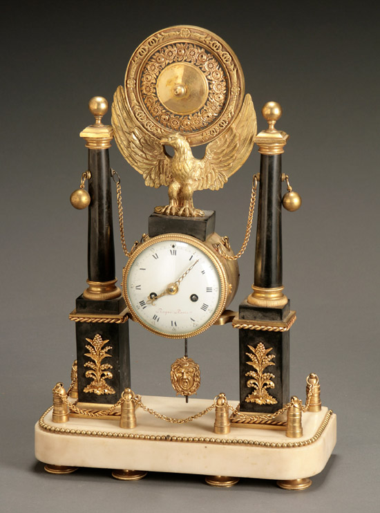 Appraisal: Louis XVI Ormolu Mounted Marble Portico Mantel Clock Joseph L