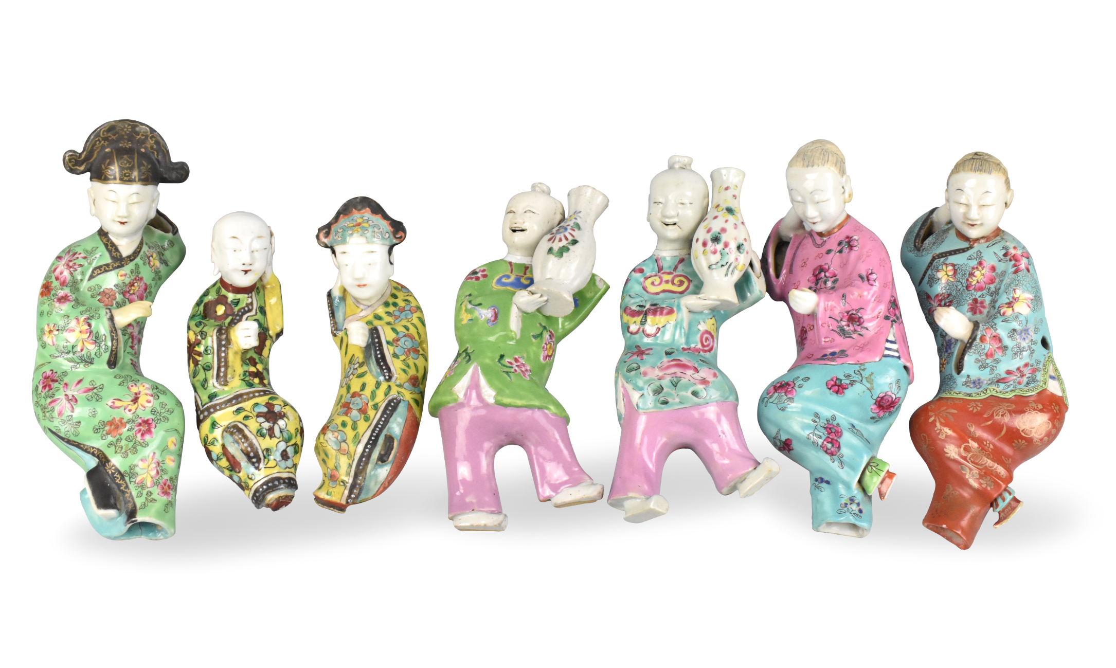 Appraisal: A group of Chinese famille rose figures designed to be