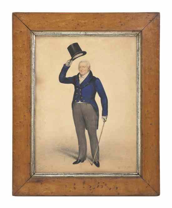 Appraisal: A Drawing of a Gentleman with Top Hat American th