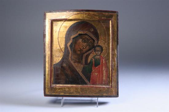 Appraisal: RUSSIAN ICON OF KAZAN MOTHER OF GOD th- th century