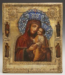 Appraisal: Russian Icon of Virgin with Child Moscow w Russian Icon