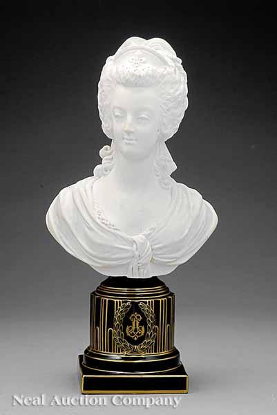 Appraisal: A French Bisque Porcelain Bust of Marie Antoinette early th