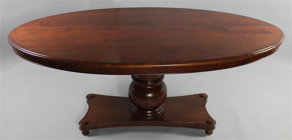 Appraisal: PROBABLY LORTS CO OVAL CHERRY PEDESTAL DINING TABLE having an