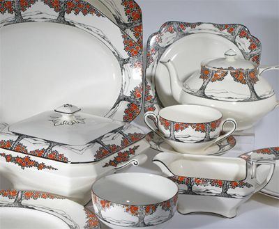 Appraisal: A large Crown Ducal 'Orange Tree' dinner service printed and