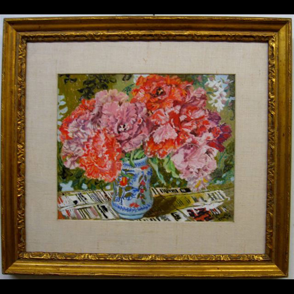 Appraisal: LILLIAN MACKENDRICK - AMERICAN RED DOUBLE TULIPS PASTEL SIGNED LOWER