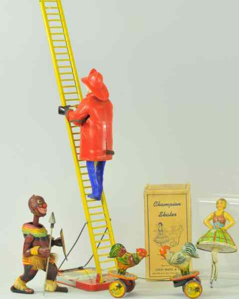 Appraisal: GROUPING OF TIN TOYS Lot of lithographed tin toys with