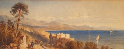 Appraisal: Italian School th Century Bay of Naples watercolour cm x