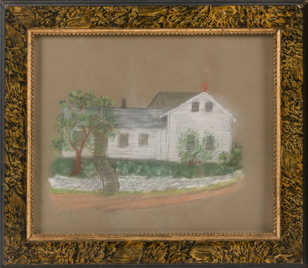 Appraisal: PAINTING OF A DANBURY NEW HAMPSHIRE COTTAGE EARLY TH CENTURY