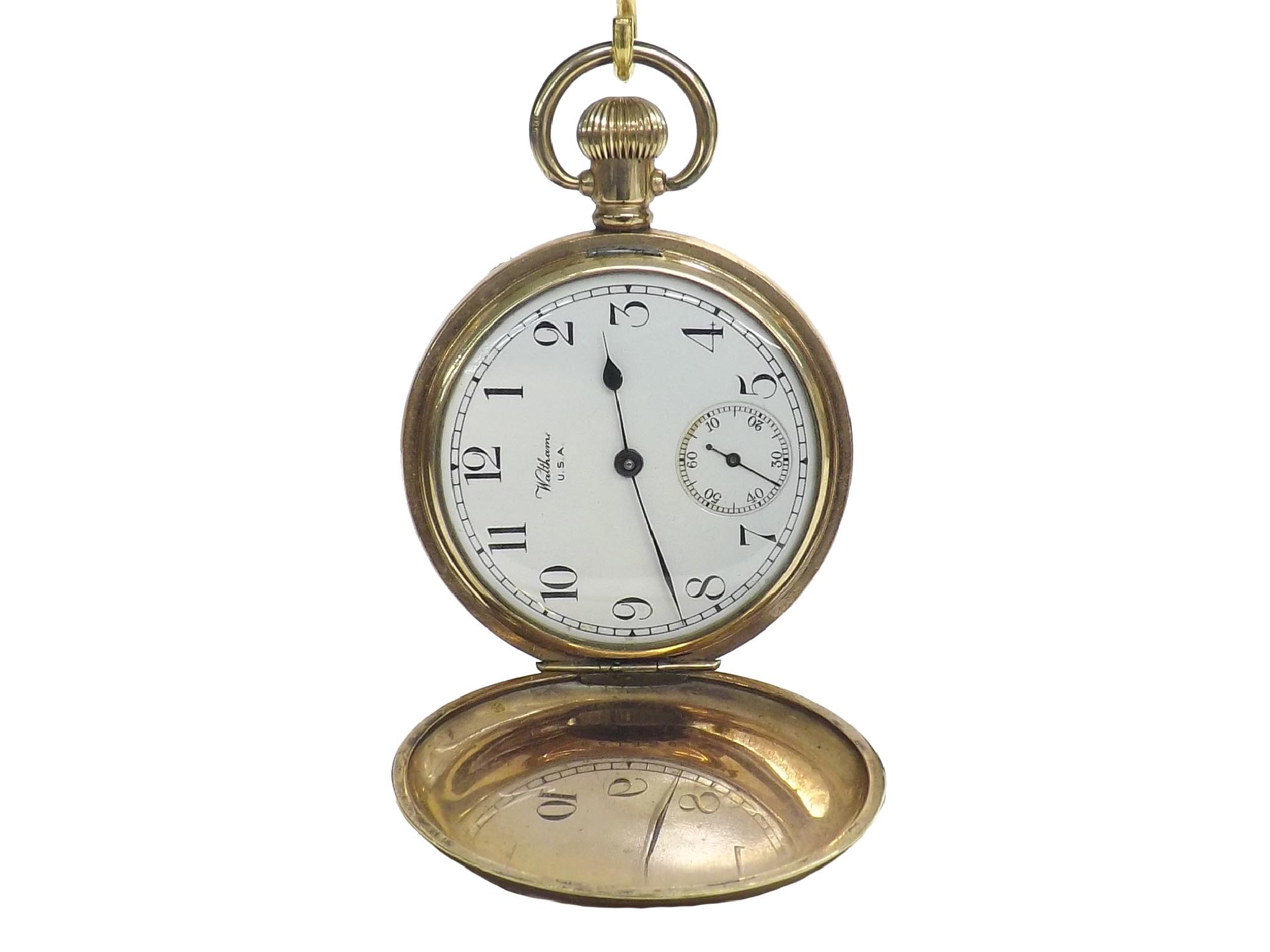 Appraisal: Waltham gold plated lever pocket watch circa signed jewel movement