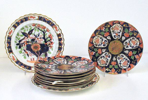 Appraisal: Eight Aynsely porcelain dessert plates and two Copeland plates each