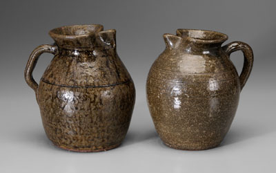 Appraisal: Two Lanier Meaders Pitchers Georgia th century one with medium