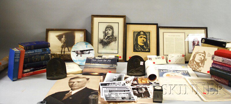 Appraisal: Large Lot of Charles A Lindbergh-related Ephemera Collectibles Etc Estimate